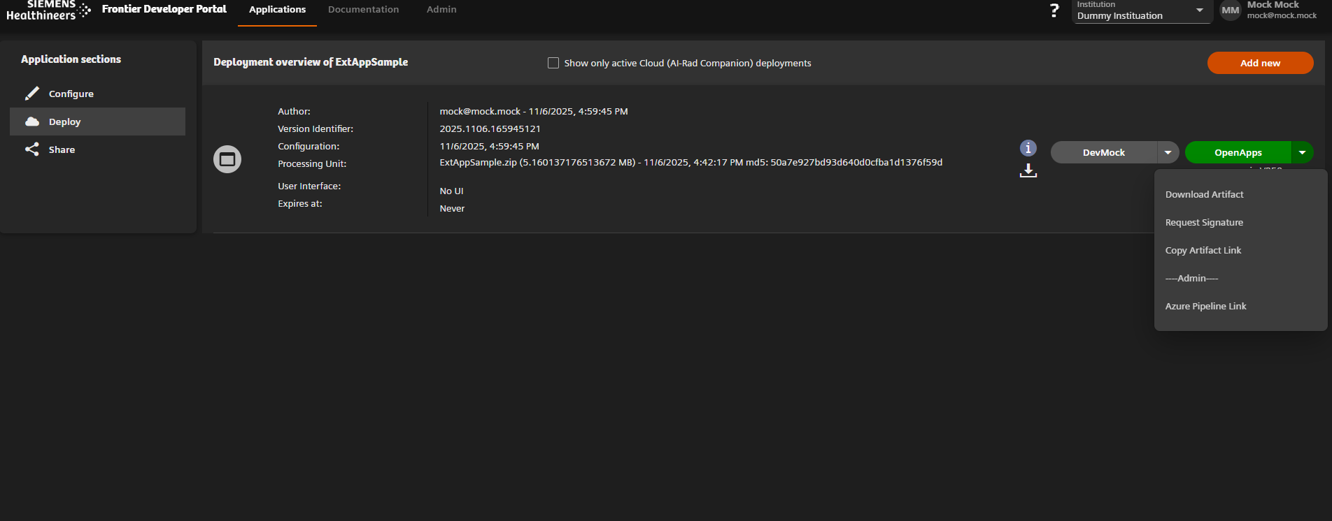 Open Apps deployment Open Apps deployment