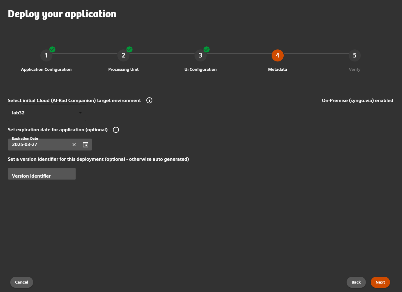 Target Selection Open Apps deployment