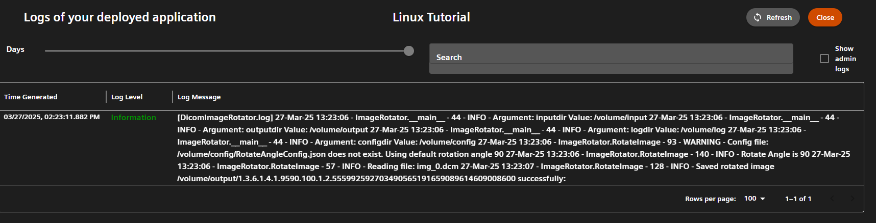 AIRC deployment logs AIRC deployment