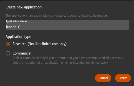 Create new app in dev portal Create new app